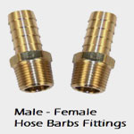 Male-Female Brass Hose Barb Fittings